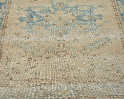 11 Ft Vintage Persian Style Hand Knotted Distressed Low Pile Wool Runner Rug